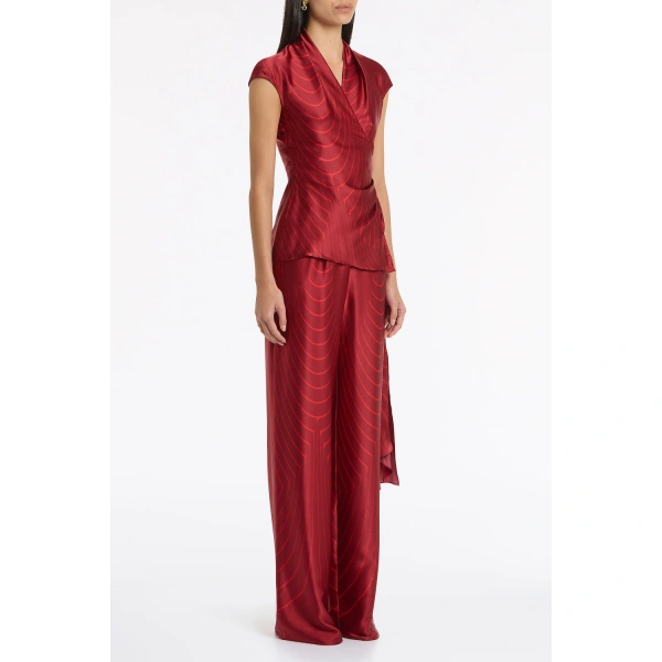 Carla Zampatti Undercurrent Silk Viscose Stretch Lounge Pant | Wide leg pants | Coveti