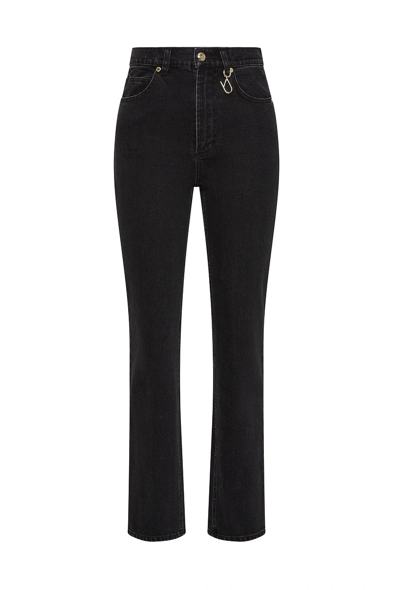 Carla Zampatti Washed Black Denim Straight Leg Pant Carla Zampatti Washed Black Denim Straight Leg Pant | Denim | Coveti