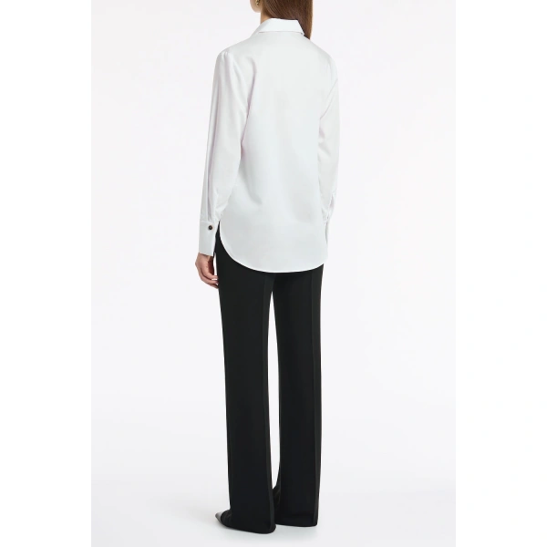 Carla Zampatti White Cotton Shirting Bib Front Shirt | Shirts | Coveti