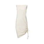 Carolina Herrera Asymmetric Gathered Dress in Ivory