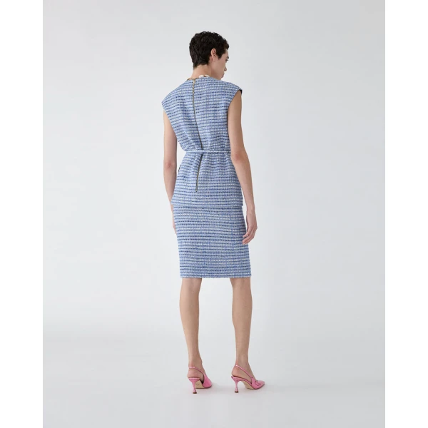 Carolina Herrera Belted Tweed Top, view 3