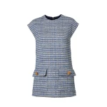 Carolina Herrera Belted Tweed Top