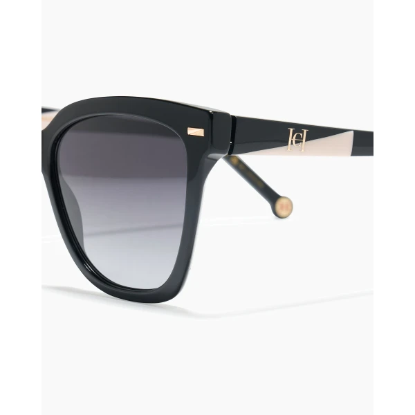 Carolina Herrera Butterfly Sunglasses with Temple Inserts in Black, view 3