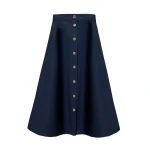 Carolina Herrera Button-Front Midi Skirt in Midnight