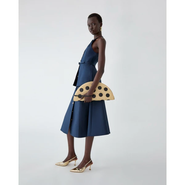 Carolina Herrera Button-Front Top in Midnight, view 3