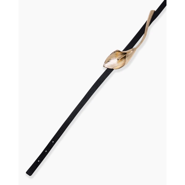 Carolina Herrera Calla Lily Belt in Black, view 3