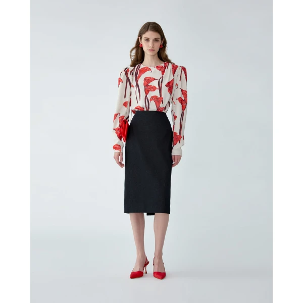 Carolina Herrera Calla Lily Print Blouse, view 2