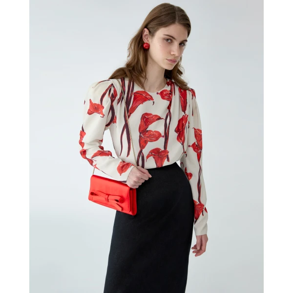 Carolina Herrera Calla Lily Print Blouse, view 4