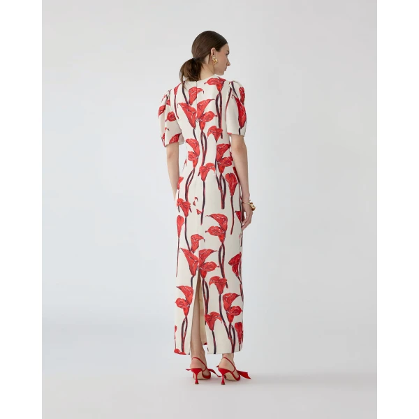 Carolina Herrera Calla Lily Print Maxi Dress, view 3