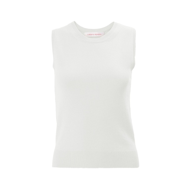 Carolina Herrera Cashmere Crewneck Tank in Ivory