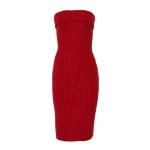 Carolina Herrera Cashmere Knit Mini Dress in Scarlet
