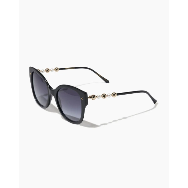 Carolina Herrera Cat Eye Sunglasses with Beaded Detail in Black, view 2
