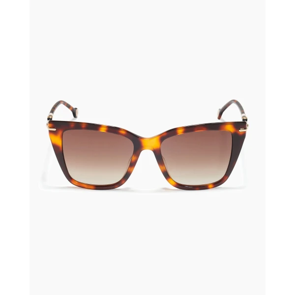 Carolina Herrera Cat Eye Sunglasses with Temple Detail in Havana, view 4