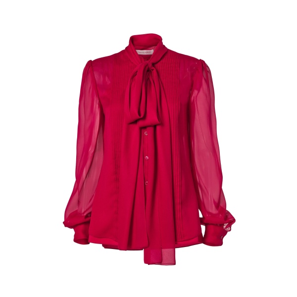 Carolina Herrera Chiffon Pussy-Bow Blouse