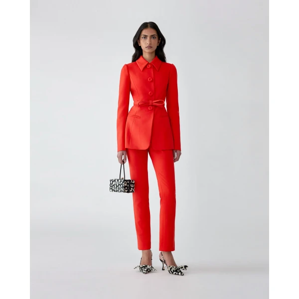 Carolina Herrera Cigarette Pants in Chili Red, view 2