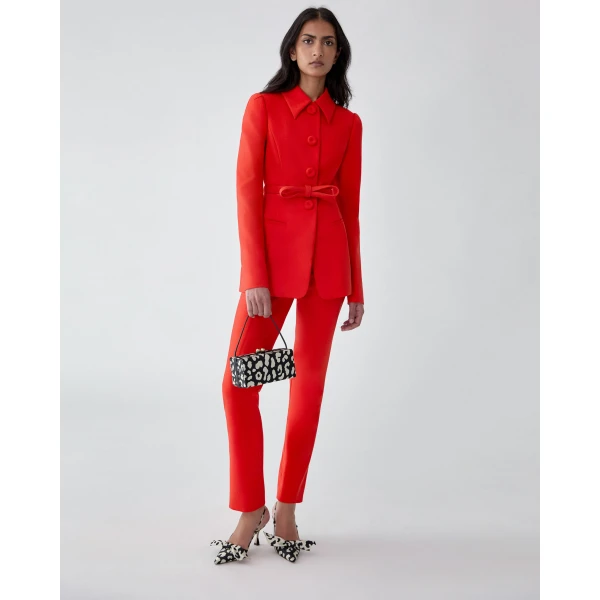 Carolina Herrera Cigarette Pants in Chili Red, view 4