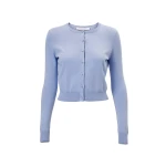 Carolina Herrera Crewneck Cardigan in Cloudy Blue
