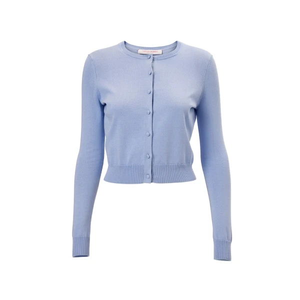 Crewneck Cardigan in Cloudy Blue