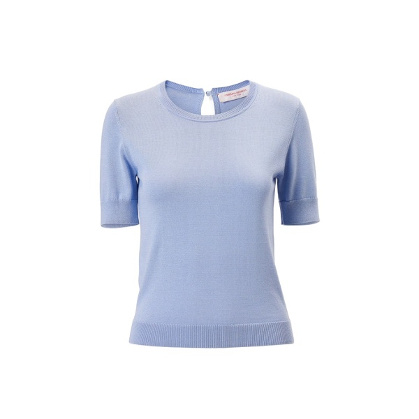 Carolina Herrera Crewneck Top in Cloudy Blue