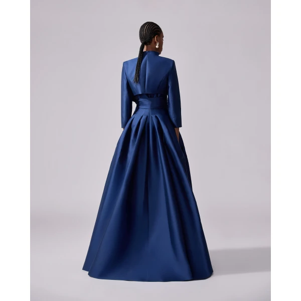 Carolina Herrera Cropped Bolero Jacket in Navy, view 3