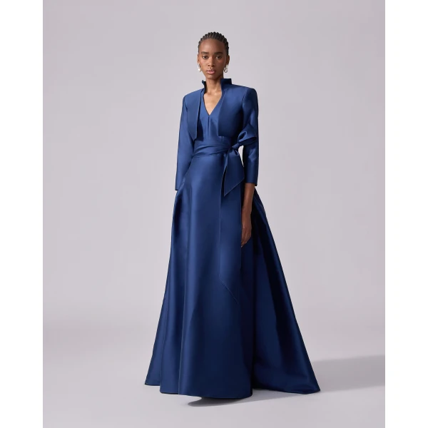 Carolina Herrera Cropped Bolero Jacket in Navy, view 4