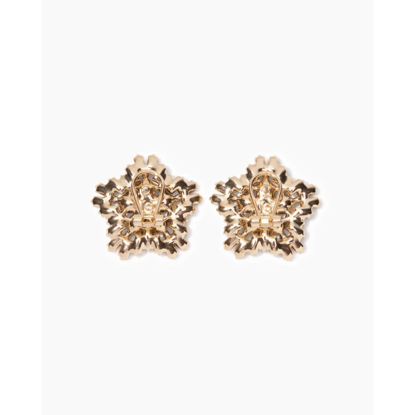 Carolina Herrera Crystal Snowflake Earrings in Black, view 3
