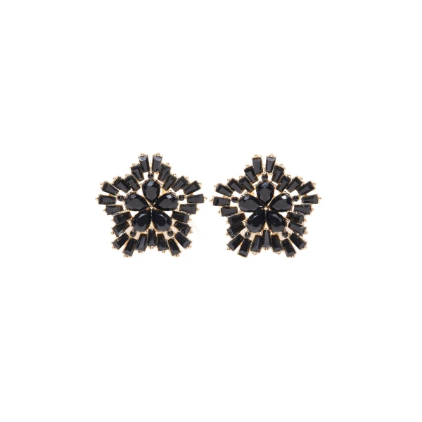 Carolina Herrera Crystal Snowflake Earrings in Black