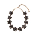 Carolina Herrera Crystal Snowflake Necklace in Black