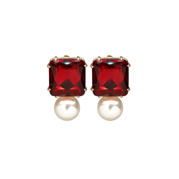 Carolina Herrera Crystal and Pearl Drop Earrings