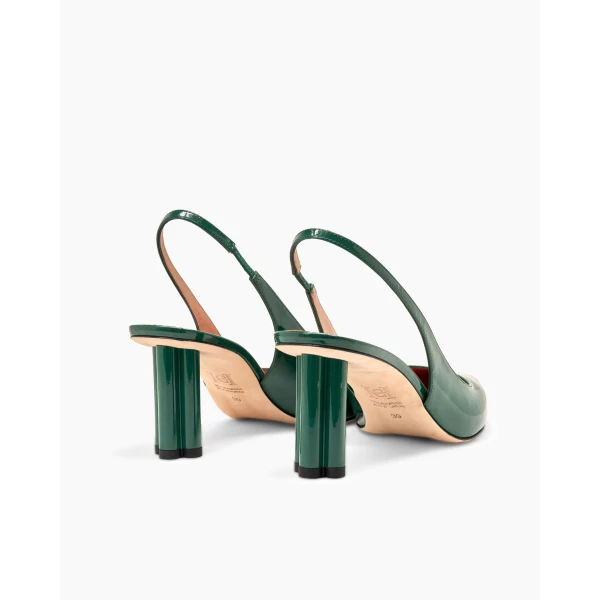 Carolina Herrera Cylinder-Heel Patent Leather Pumps in Racing Green, view 4