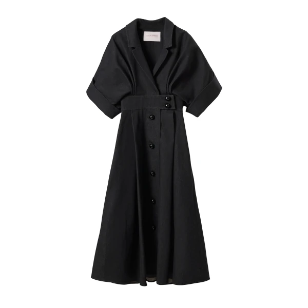 Denim Shirt Dress in Black