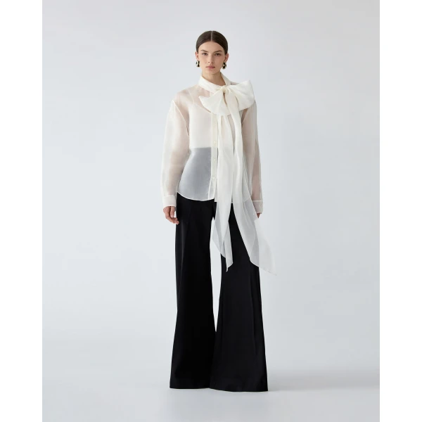 Carolina Herrera Denim Wide-Leg Diane Pants in Black, view 2