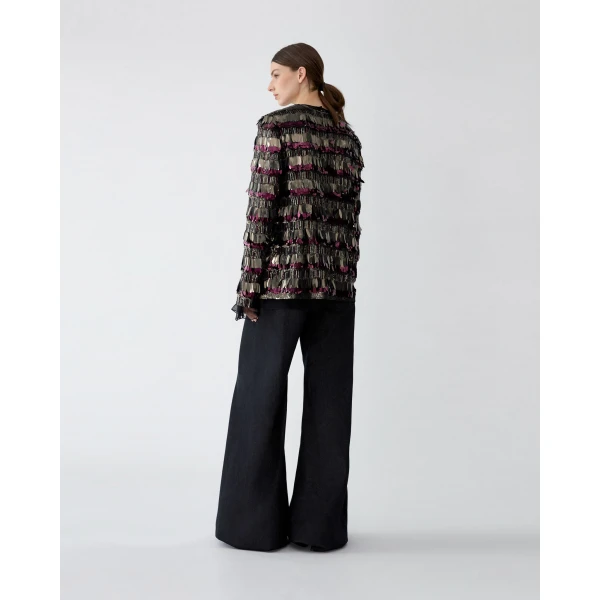 Carolina Herrera Denim Wide-Leg Diane Pants in Black, view 6