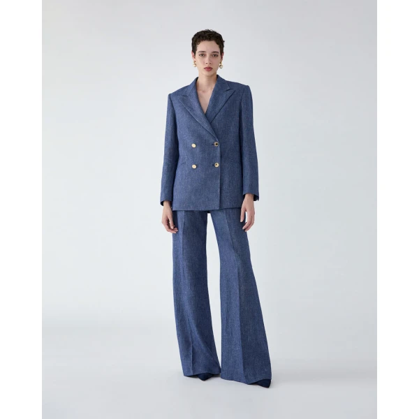 Carolina Herrera Double-Breasted Flannel Blazer, view 2