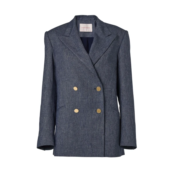 Double-Breasted Flannel Blazer