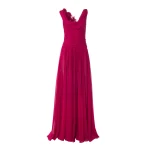 Carolina Herrera Draped Chiffon Gown with Floral Embellishment