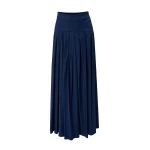 Carolina Herrera Drop Waist Pleated Midi Skirt in Midnight