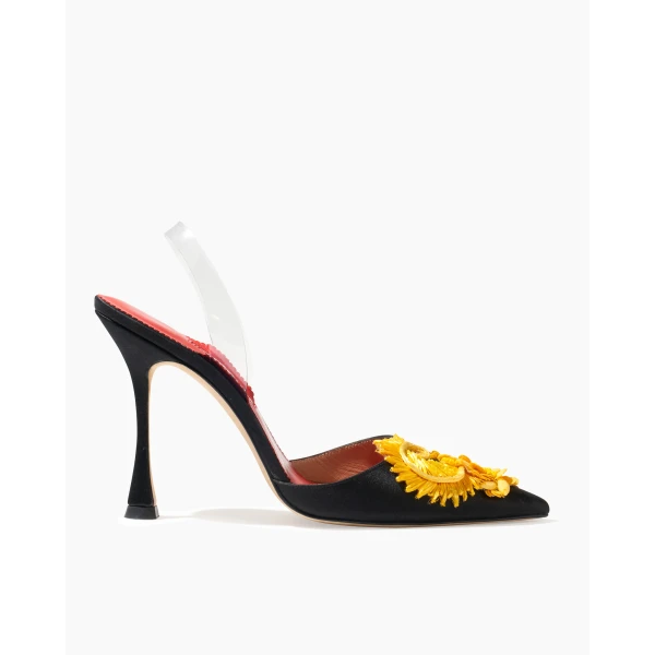 Carolina Herrera Embellished Kitten Heel Mule, view 3