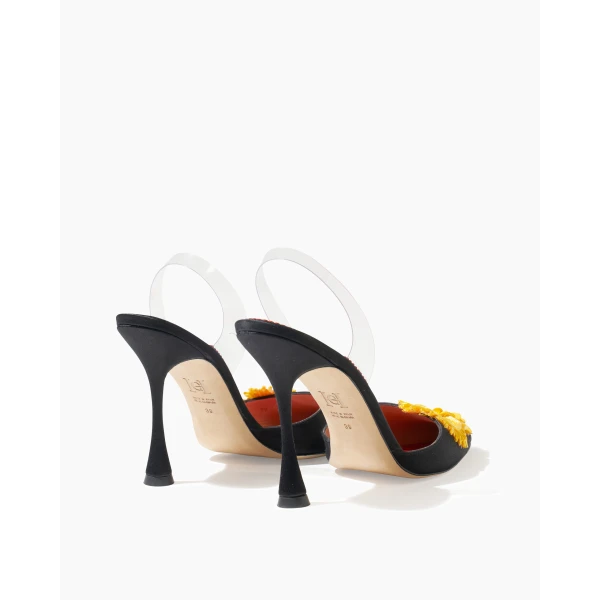 Carolina Herrera Embellished Kitten Heel Mule, view 4
