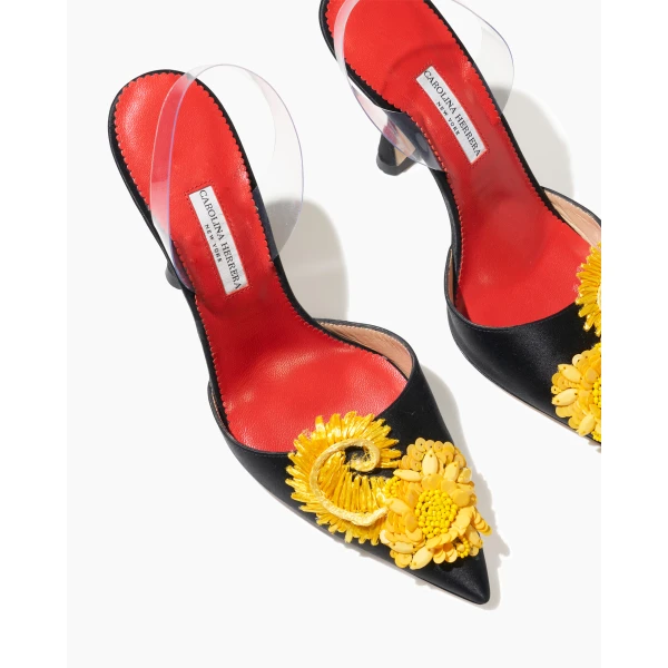 Carolina Herrera Embellished Kitten Heel Mule, view 5