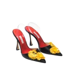 Carolina Herrera Embellished Kitten Heel Mule