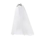 Carolina Herrera Embroidered Bow Tiara and Veil in White