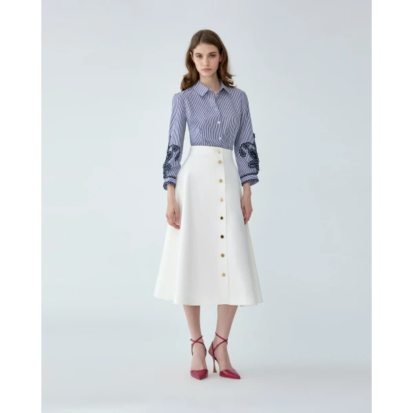 Carolina Herrera Embroidered Striped Shirt, view 2