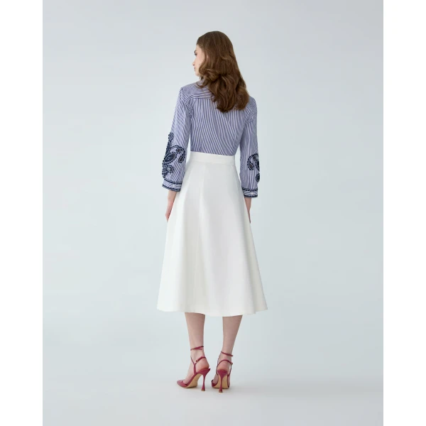 Carolina Herrera Embroidered Striped Shirt, view 3