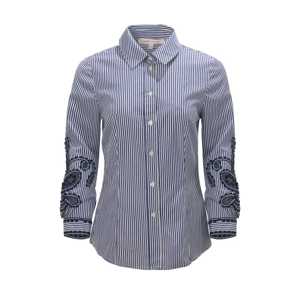 Carolina Herrera Embroidered Striped Shirt