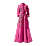 Carolina Herrera Embroidered Trench Gown in Rose