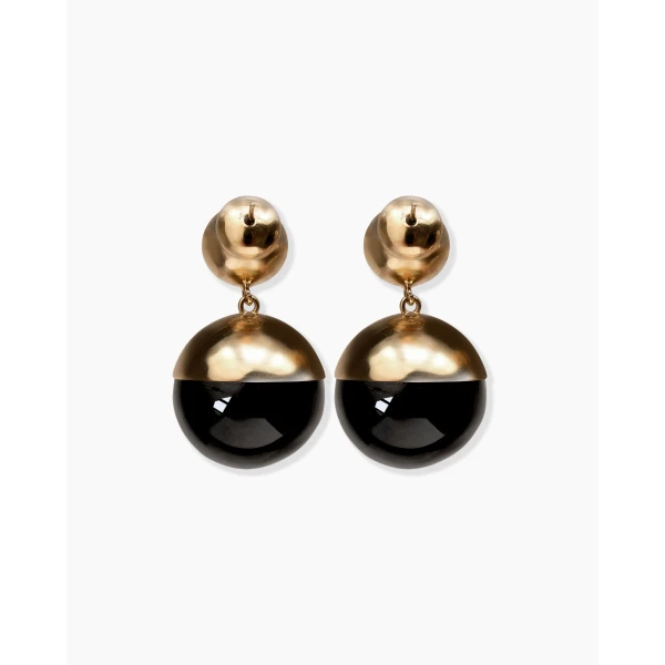 Carolina Herrera Enamel Drop Earrings in Black, view 3