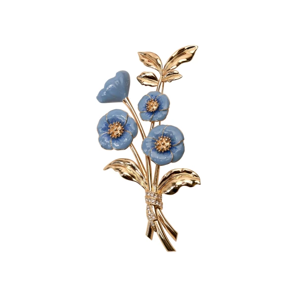 Enamel Flower Brooch