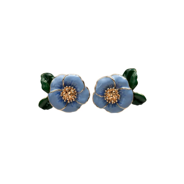 Enamel Flower Stud Earrings