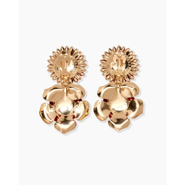 Carolina Herrera Enamel Mixed Flower Drop Earrings, view 3